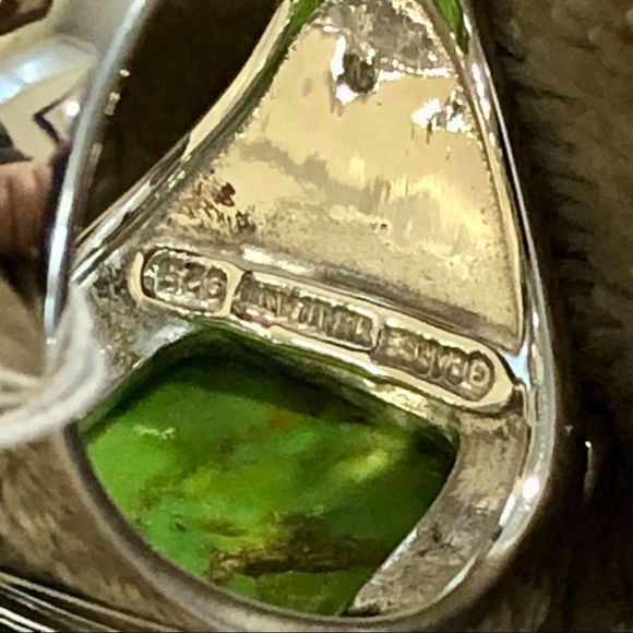 M BARSE Green Turquoise Sterling Silver Statement Ring Sz 9.5 or 10 - Picture 2 of 9